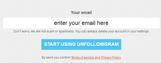 unfollowgram email verification