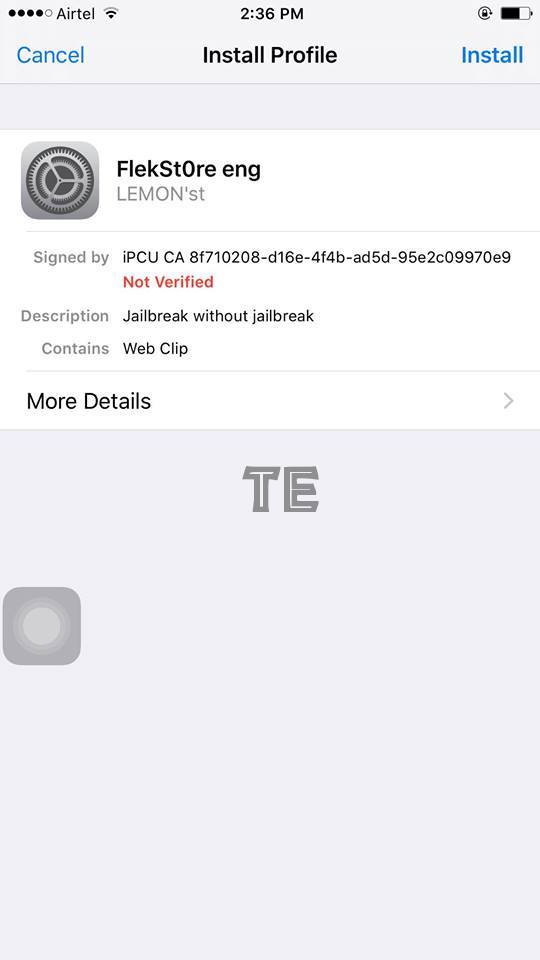 install flekstore to install cydia app without jailbreaking