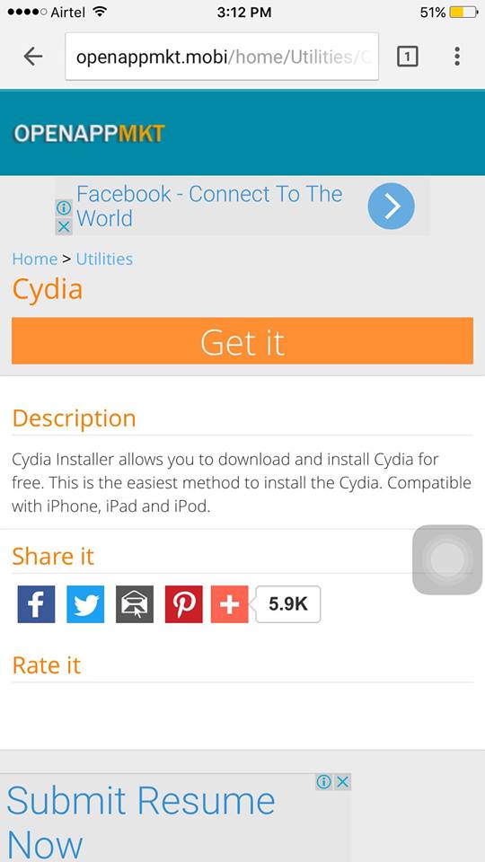 Install Cydia on iPhone from OpenAppMkt