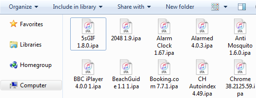 ipa files on pc