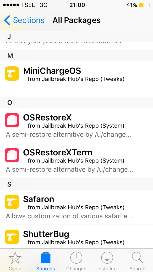OSRestoreX and OSRestoreXTerm on Cydia