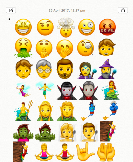 latest unicode ios 11 emojis for iphone