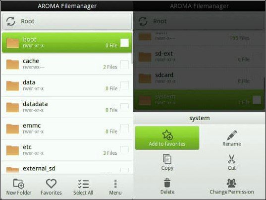 how to use aroma file manager