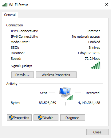 laptop connected to wifi but no internet access windows 10