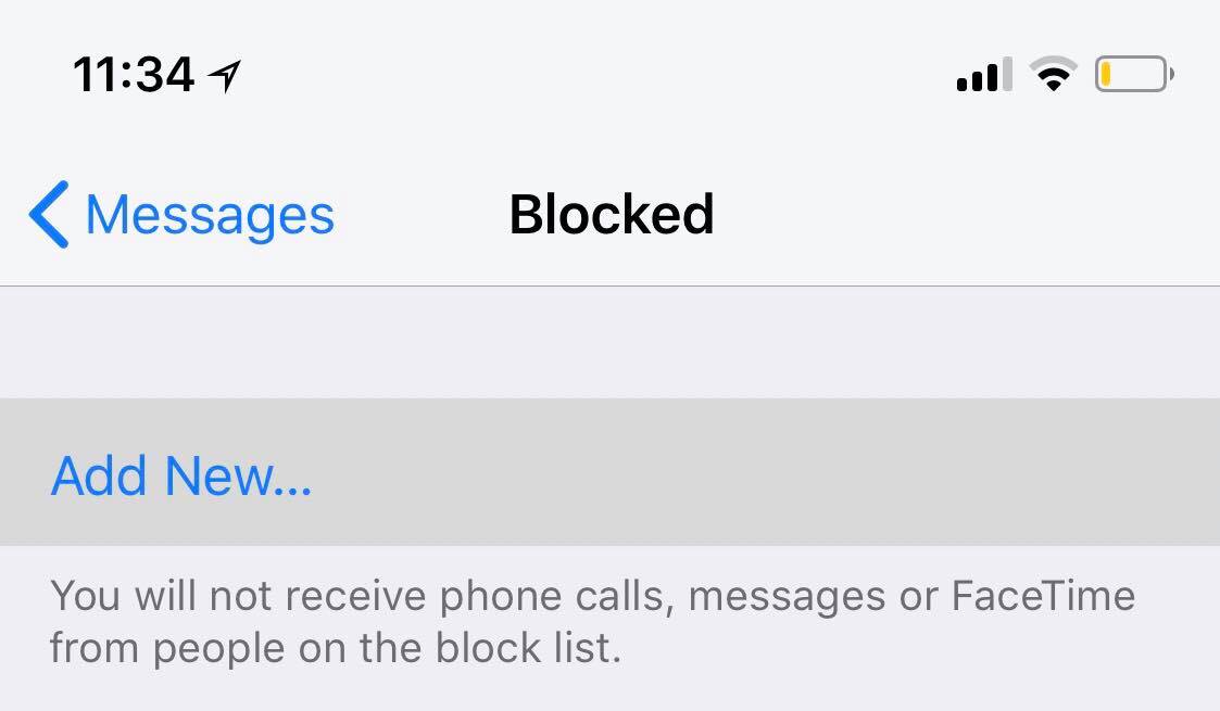 block text messages on ios 11