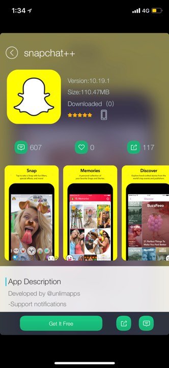 snapchat++ for iPhone from tutuapp