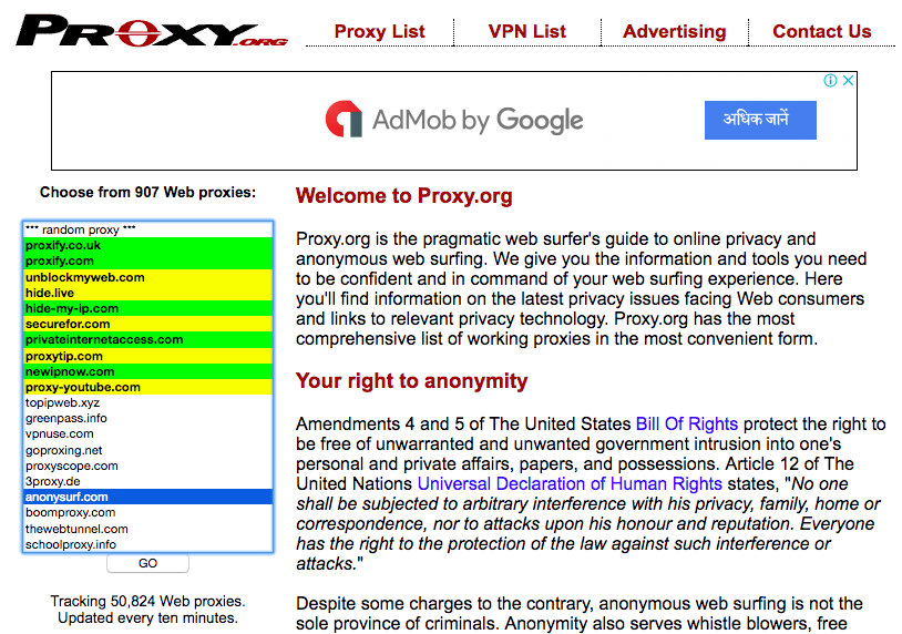 unblocked proxy sites