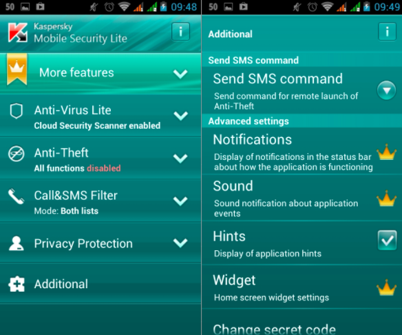 Kaspersky Mobile Security antivirus android apps free download