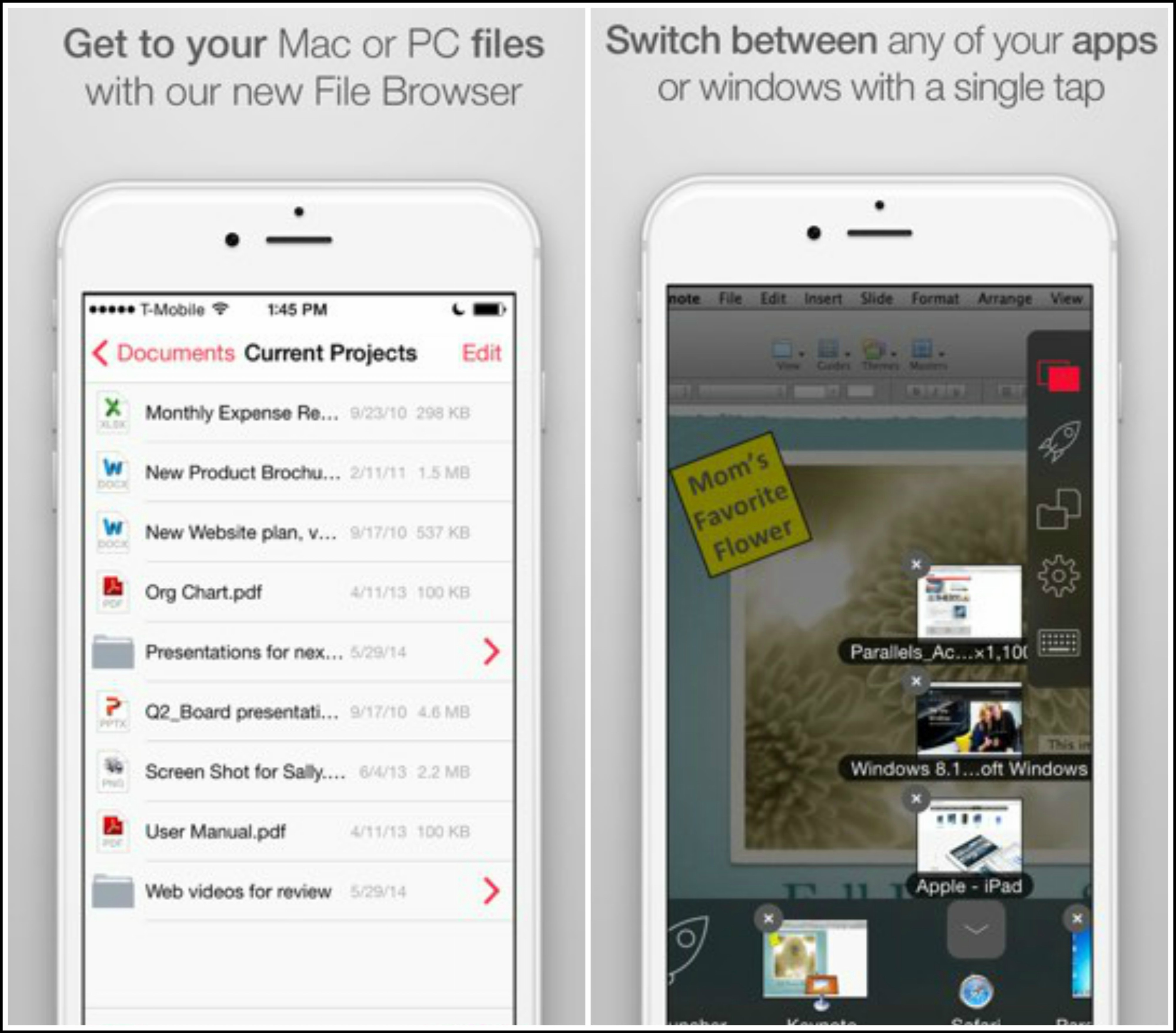 parallels access ios features