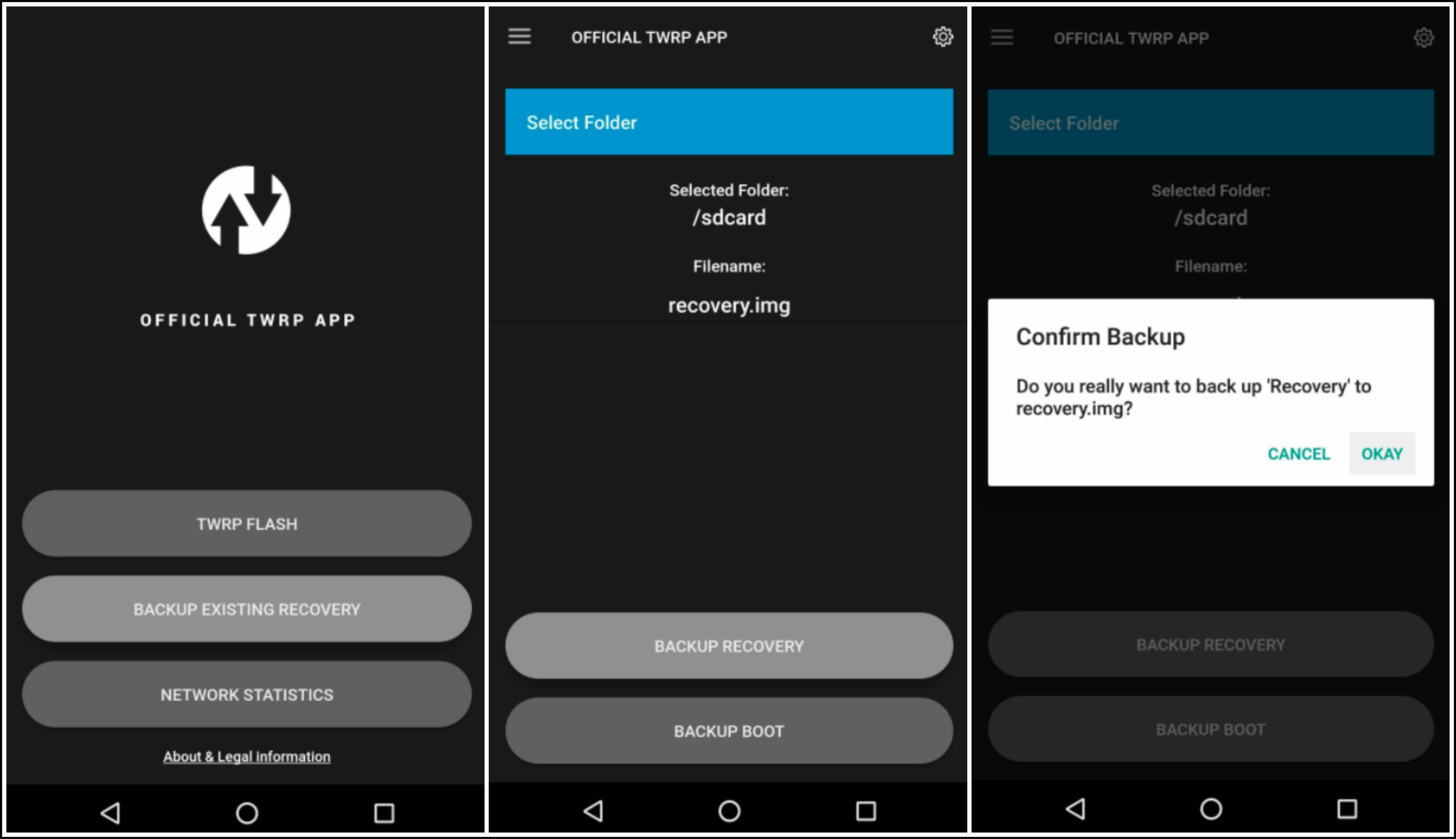 take backup of stock rom with twrp app on android
